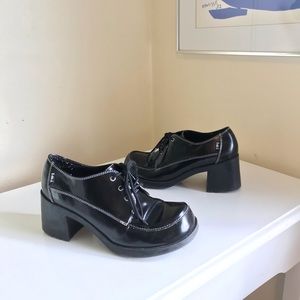 Black Y2K l.e.i. Chunky Lug Heel Shoes